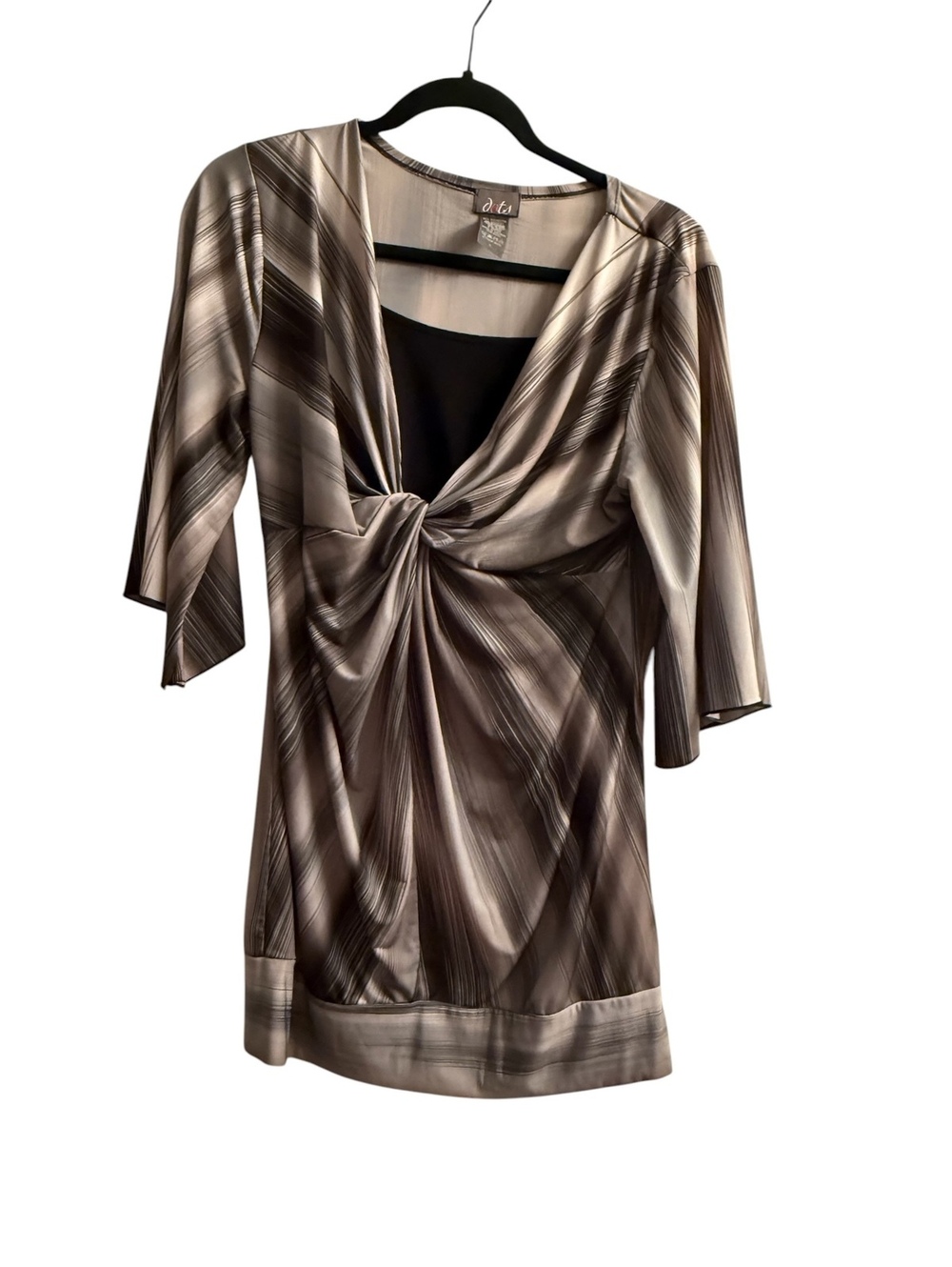 Dots Women's blouse with Twist Front Detail Size L